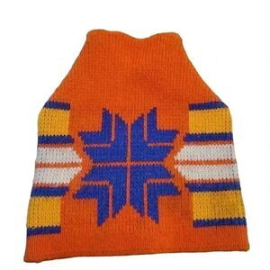 Vintage Wigwam Men's Orange/Blue/Yellow Wintuk Orlong Acrylic Knit Beanie EUC